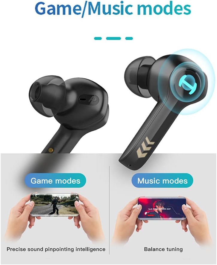 Edifier GM4 True Wireless Stereo Earbuds TWS Bluetooth 5.0 Headphones IPX5 Waterproof CVC 8.0 Noise Canceling in-Ear Mic Earphones Voice Assistant Wakening Headset for Work Gaming Gym Black