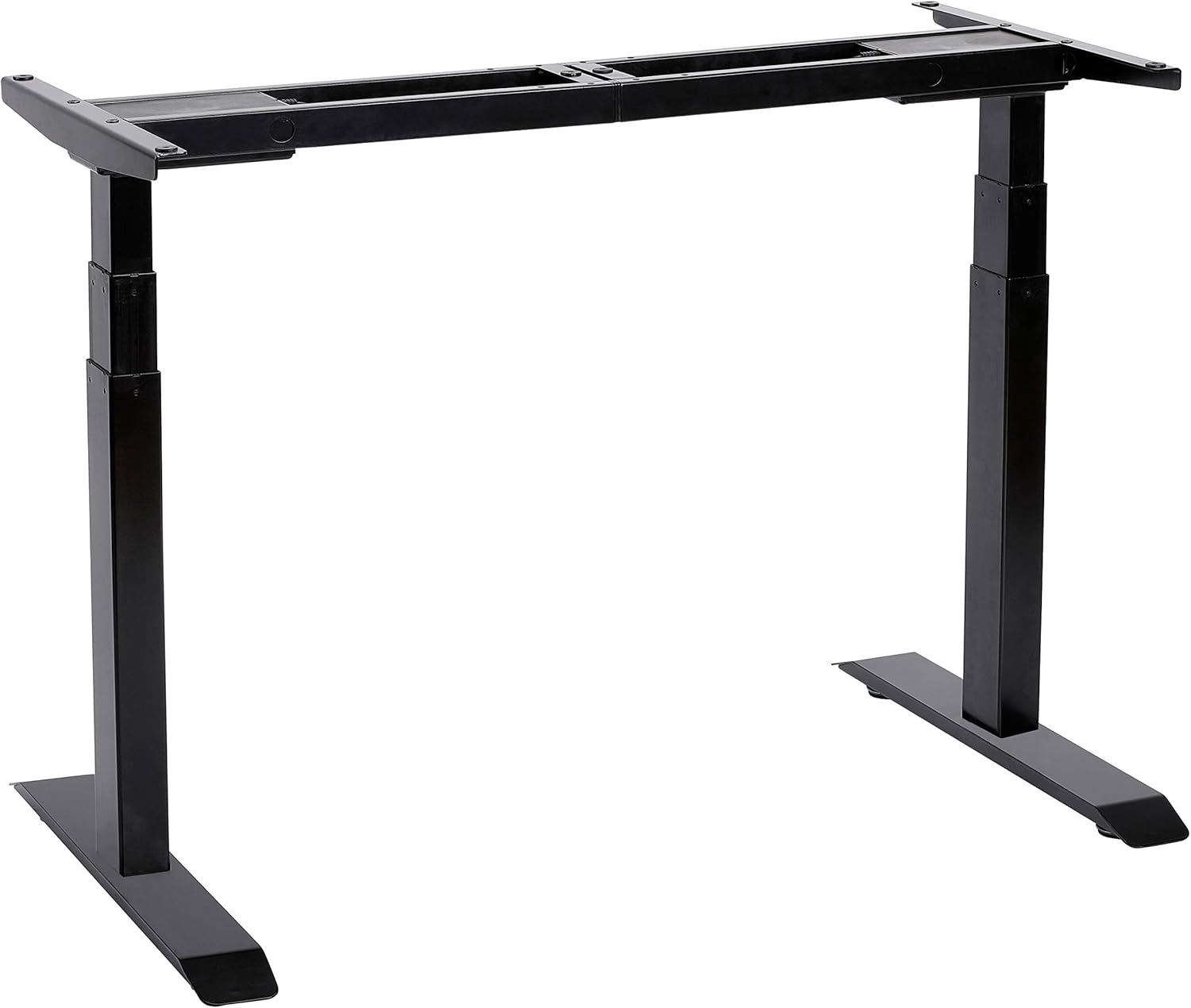 UNICOO - Electric Stand Up Desk Frame with Dual Motor, 3 Stage Up Lifting Legs, Rise UP Electric Adjustable Height and Width Standing Desk Frame with 4 Memory Keypad (Dual Motor Frame - Black)