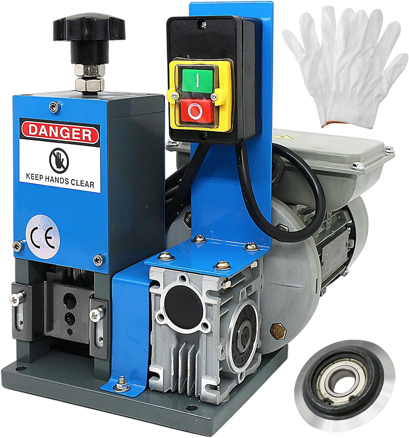 Automatic Electric Wire Stripper Machine Wire Diameter 0.06-1inch Wire Stripping Machine Speed 60FT/MIN Portable Copper Wire Peeler Machine 180W for Scrap Copper Wire Cable Recycling.