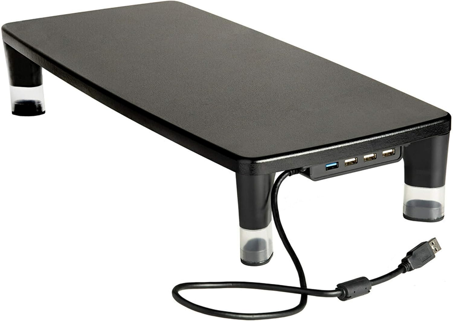 3M Adjustable Monitor Stand with 4-Port USB Hub, Black, Great for Computer Monitors, Laptops, TVs, Speakers, Printers and More Pack of 2