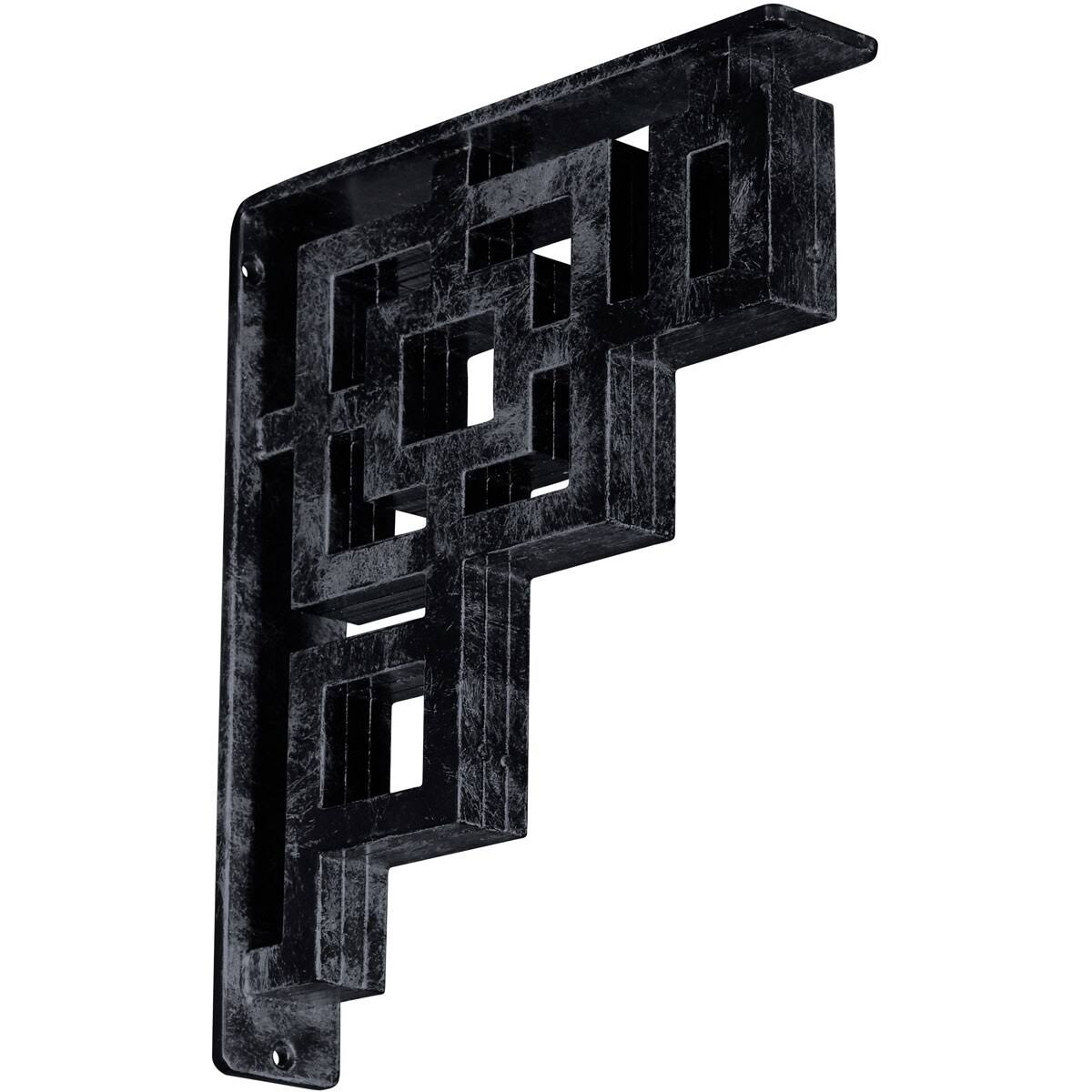 Eris Wrought Iron Bracket Antiqued Pewter 2x22W x 10x22D x 12x22H - (Triple Center Brace)