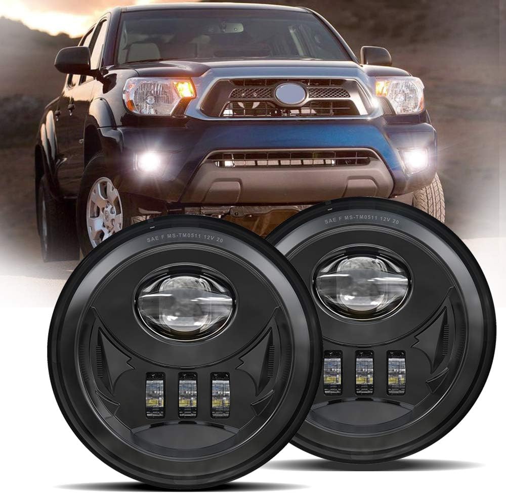 LED Fog Light Assembly for Tacoma 2005-2011/ Solara 2004-2006/ Sequoia 2008-2015/ Tundra 2007-2013- Pair, Black Pack of 2