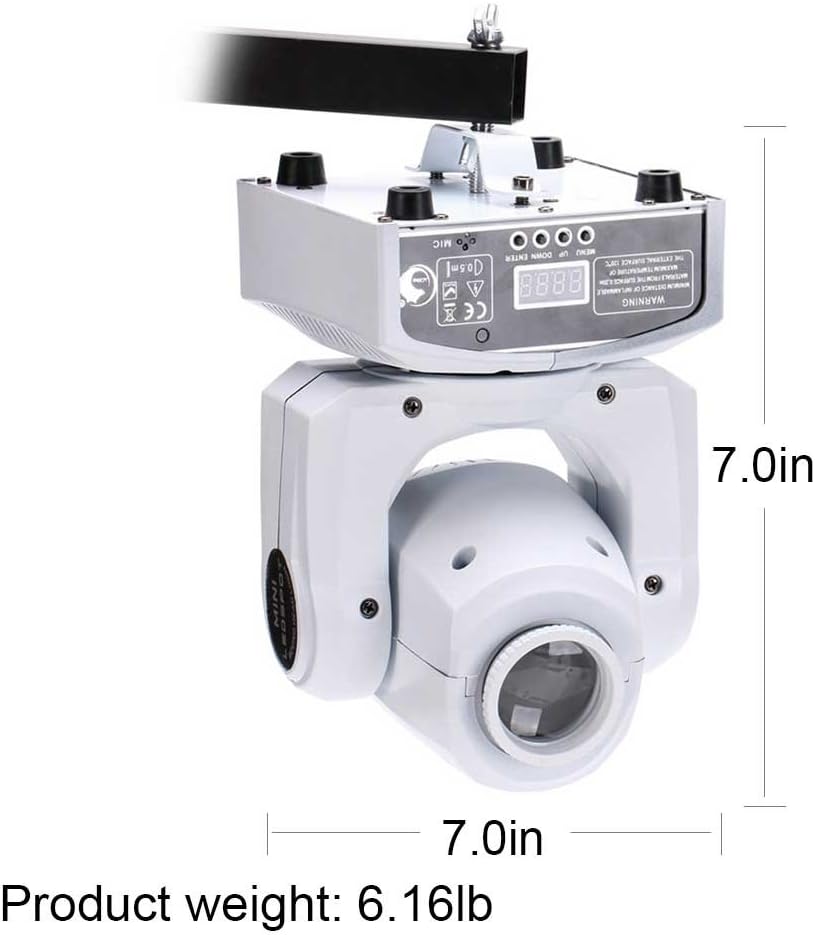 U`King DJ Lights Moving Head RGBW 4 Color Stage Lighting LED Spotlight by DMX and Sound Activated Control for Wedding DJ Disco Parties Church Live Show Bar (1 Pack)