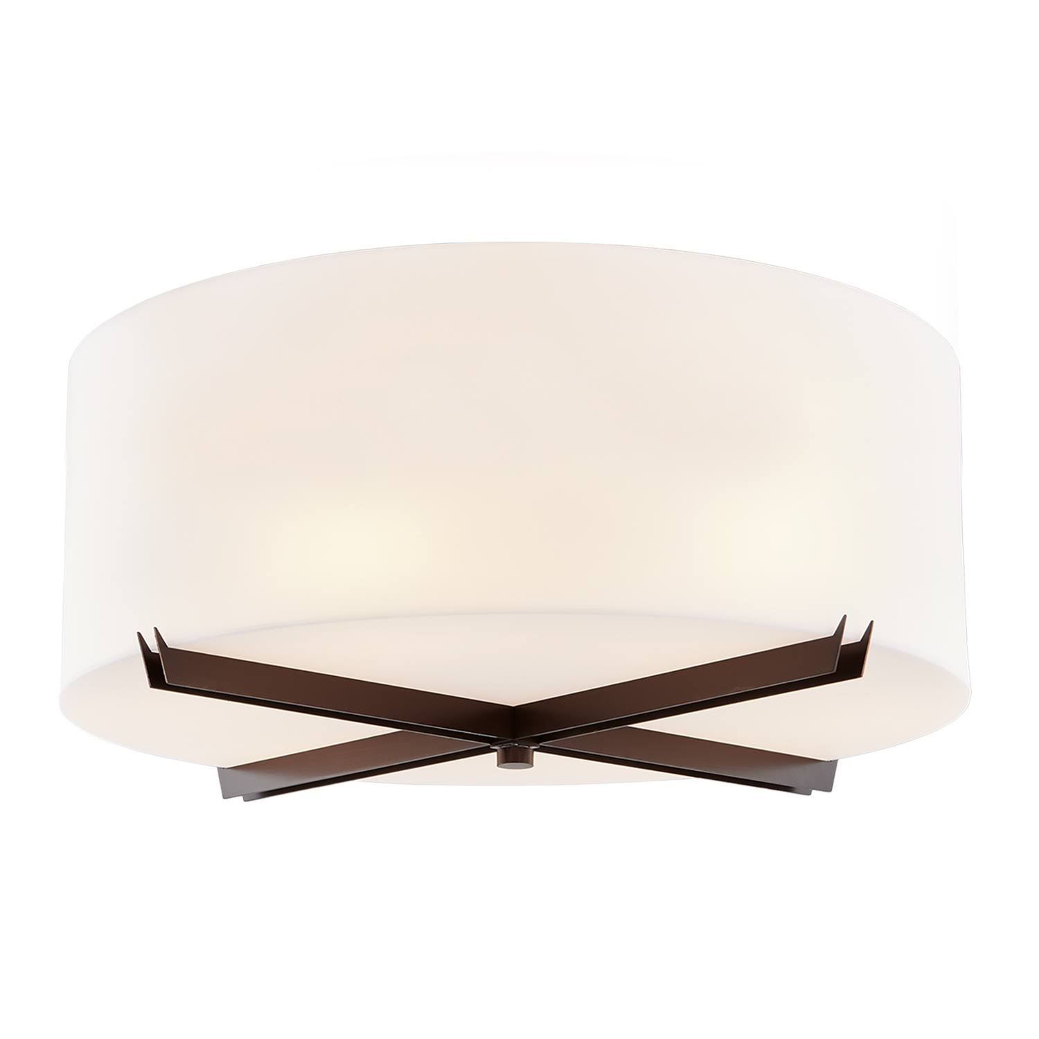 Justice Design ACR-9526-OPAL-DBRZ Acryluxe 24 inch Dark Bronze Flush-Mount Ceiling Light Crossbar Family