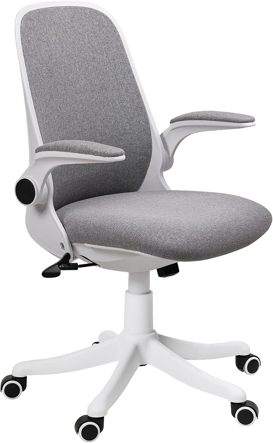 FINEWISH Office Chair Ergonomic Mid Back Swivel Desk Chair Fabric Office Computer Swivel Adjustable Rolling Task Chair Executive Chair with Flip up (Green, Classic)