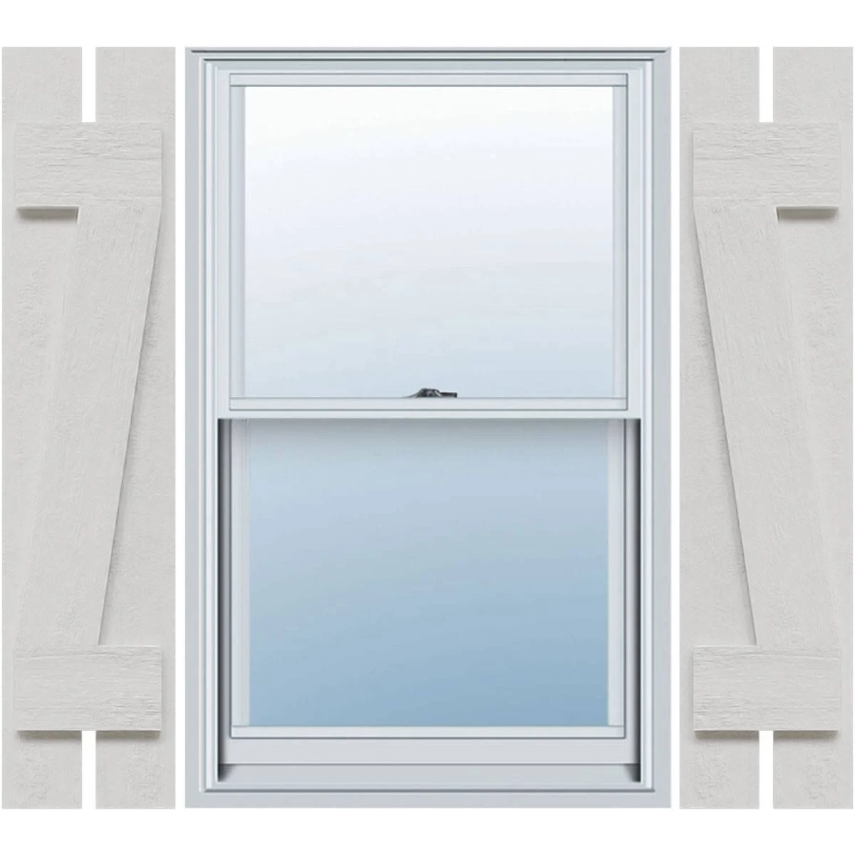 Ekena Millwork FBS06Z11X061RUF 11 1/4x22W x 61x22H Rustic Two Board Spaced Board-n-Batten Faux Wood Shutters w/Z-Board (Per Pair