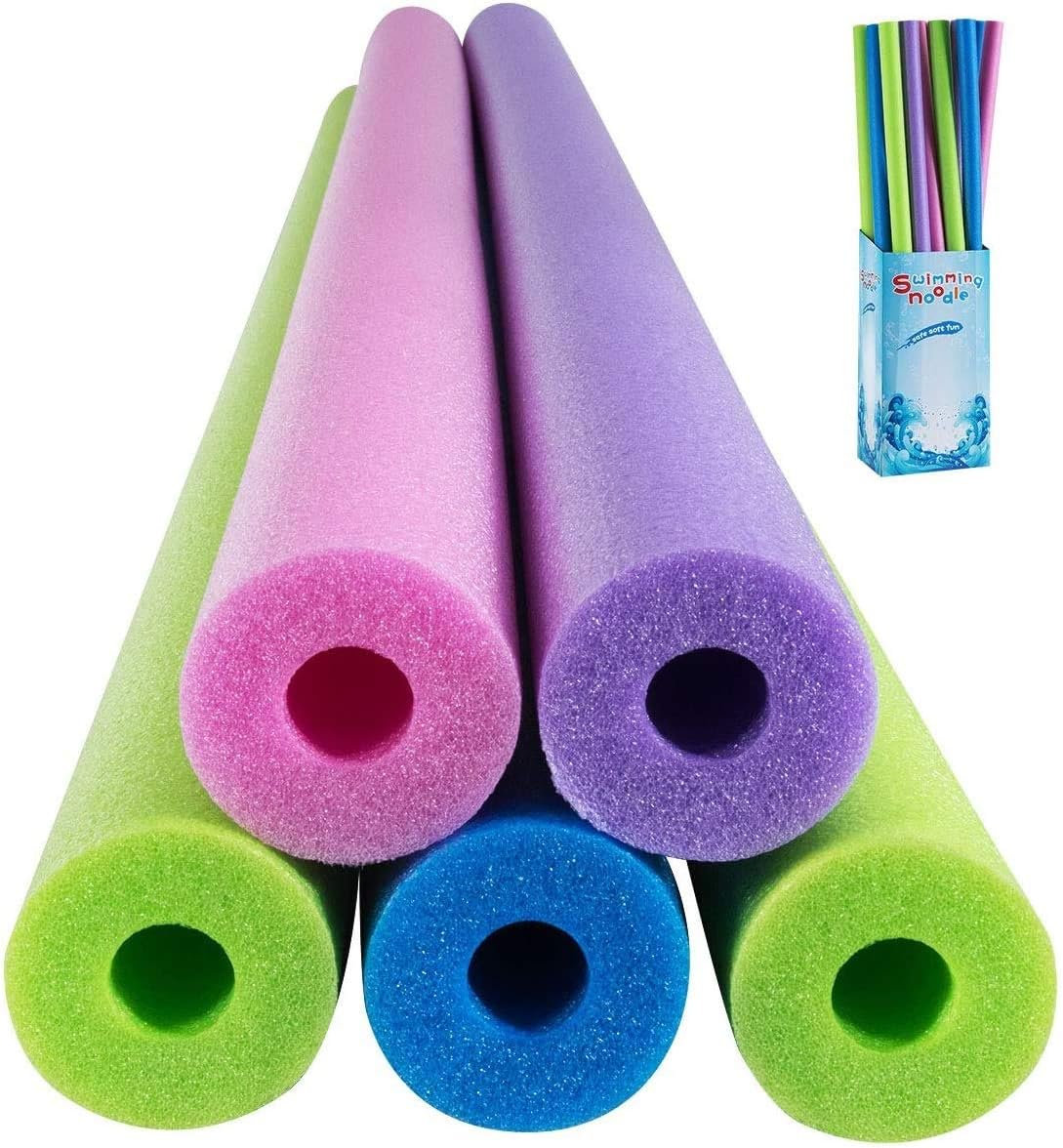Costzon 24 Pack Foam Pool Swim Noodles, 55 Inch Multipurpose Swimming Pool Noodle Water Float Aid Woggle with Super Buoyancy for Kid & Adult to Increase Balance & Responsiveness (Multicolor)