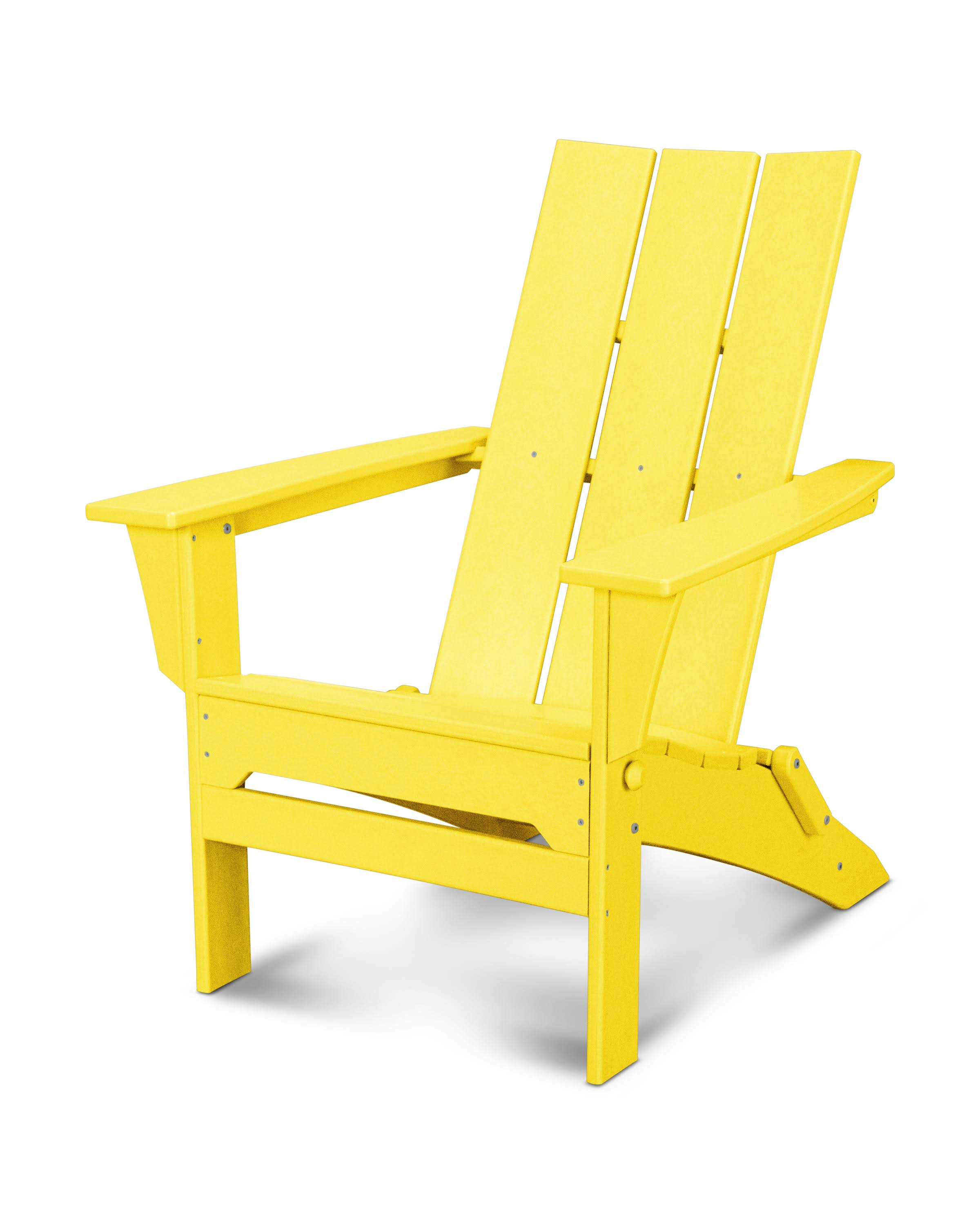POLYWOOD Modern Folding Adirondack Chair in Lemon