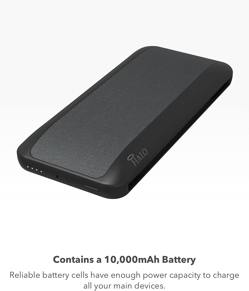 Halo 10000 AC - Contains a 10,000mAh Internal Battery with Built-in AC Wall Plug & Charging Cables - Fuchsia (801106979) Pack of 2