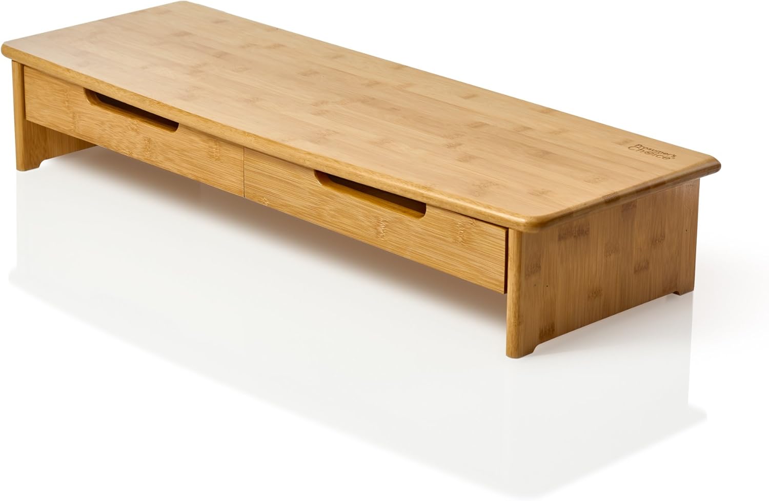 Prosumer's Choice Bamboo TV/Monitor Stand and Riser with Dual Pull-Out Drawers – Extra Long 30” Pack of 2