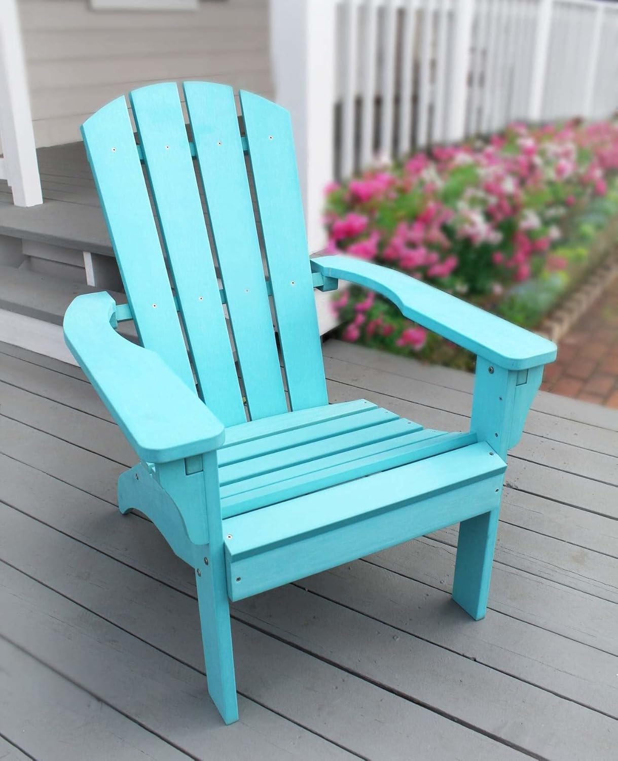 Leigh Country TX 94025 Poly Resin Adirondack Chair, Turquoise, Turquiose