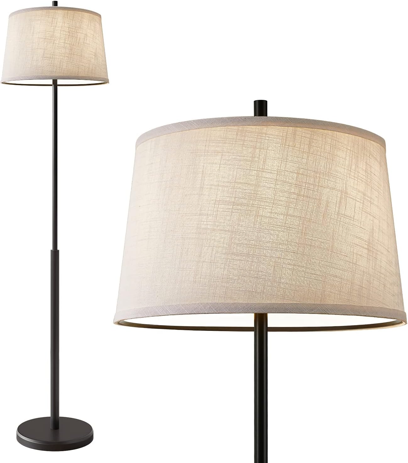 Oneach Modern Floor Lamp for Living Room 62&rsquo;H Contemporary Standing Light for Bedrooms Office Minimalist Metal Gold Floor Lamp for Home Antique Brass