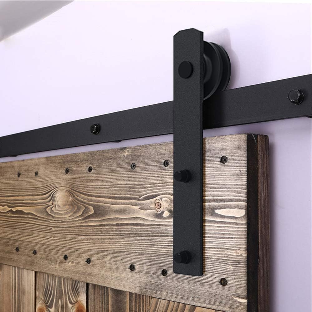 TSMST 4FT Sliding Barn Door Hardware kit, Seamless Rail Barn Door Track for Single Door, Easy to Assemble, Smoothly and Quietly, Fit 24