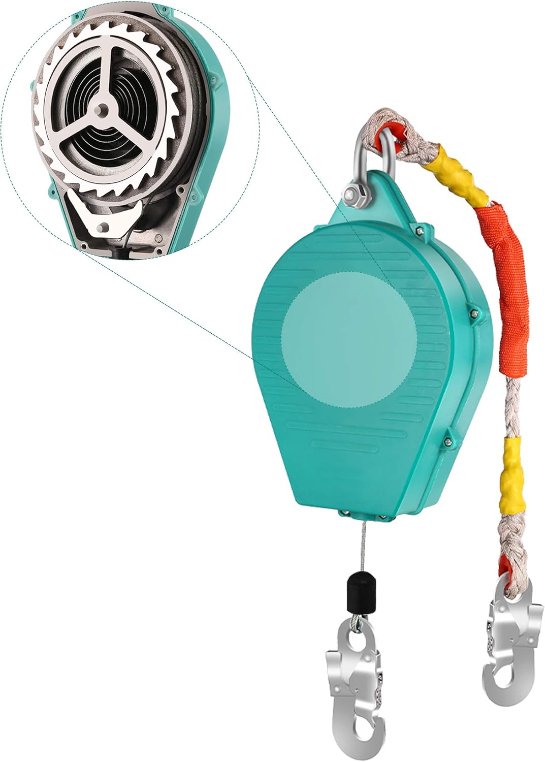YJINGRUI Self Retracting Lifeline 330lbs Fall Arrester Fall Protection with Alloy Steel Hook & Steel Wire Rope 23ft (7m)
