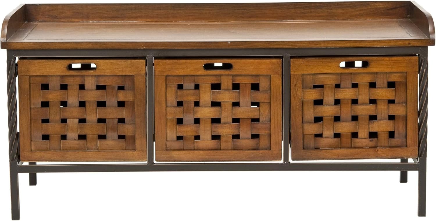 Safavieh American Homes Collection Isaac Filbert Brown Wooden Storage Bench