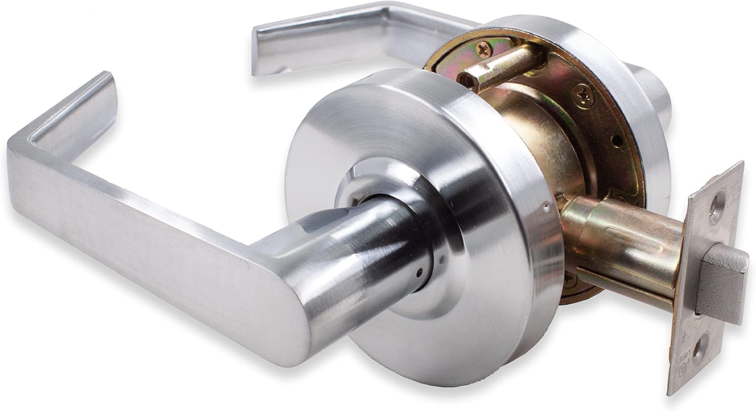 Laniti Commercial Grade Hardware Classroom Function Keyed Entry Passage Entry Privacy Entry Door Lock Commercial Lever Style Handle Brushed Chrome Finish - ANSI Grade 2 (Passage / Closet)