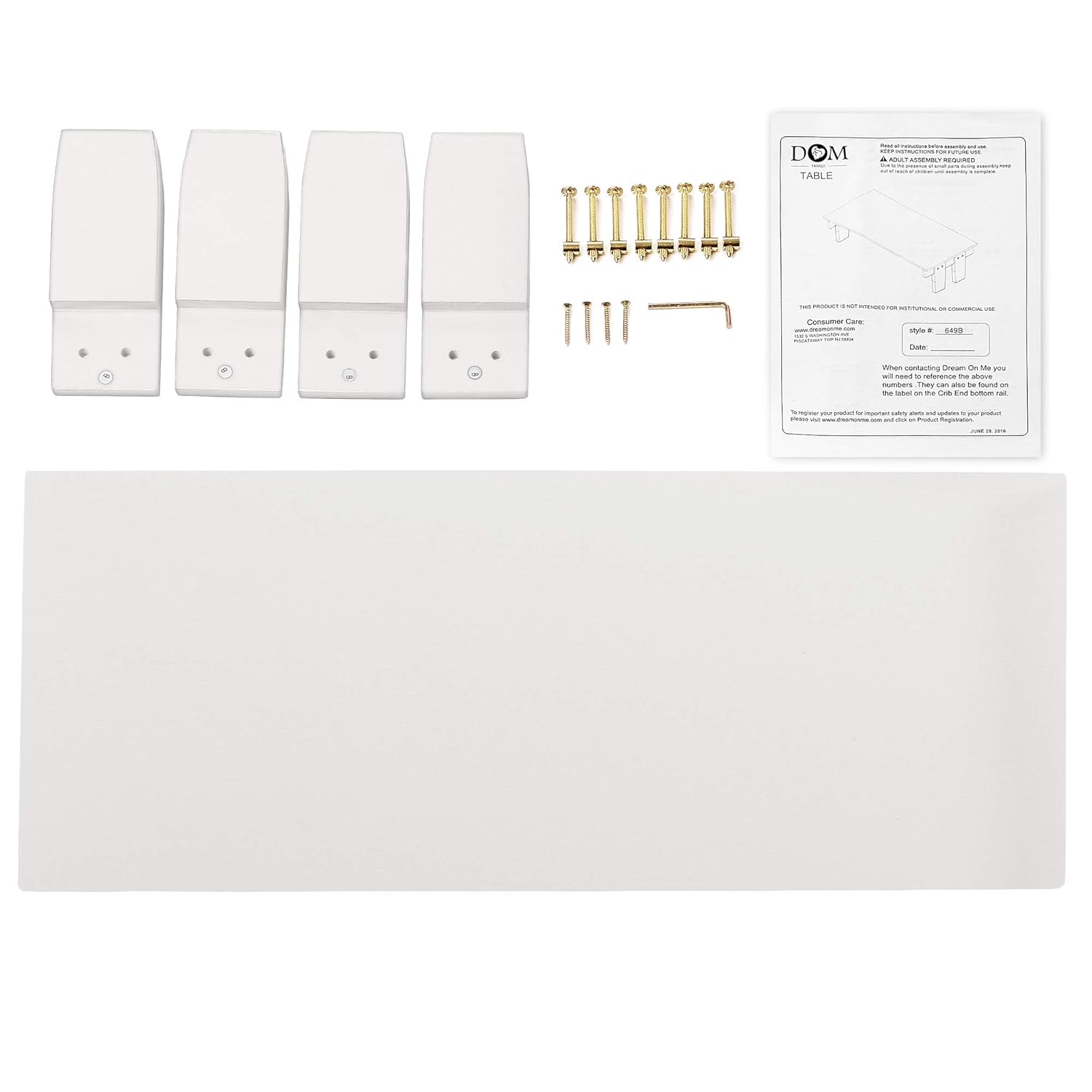 Dream On Me Emma 3 in 1 Toddler Bed Convertible Kit, White Pack of 2