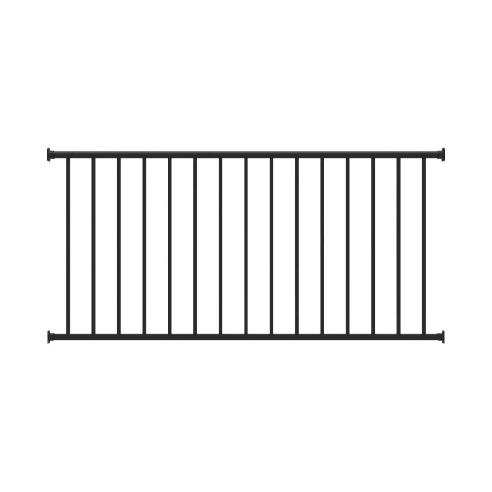 Freedom London 6-ft x 1.75-in x 36-in Matte Black Aluminum Deck Rail Square Balusters Included (Assembled) | 73042001