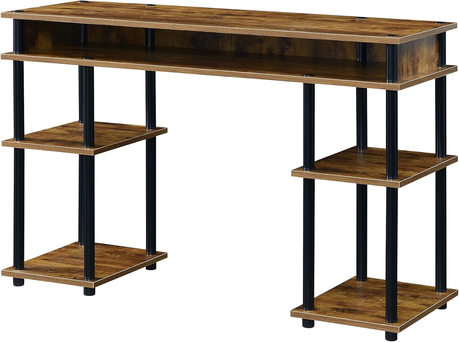 Convenience Concepts Designs2Go No Tools Student Desk with Shelves, Barnwood/Black