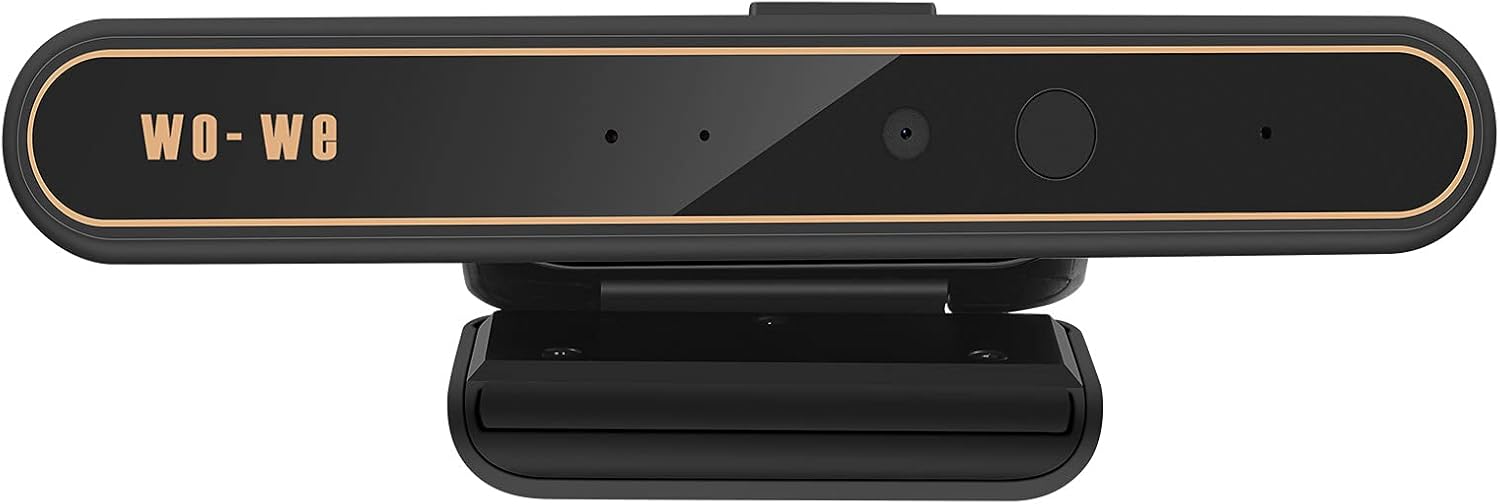 wo-we Windows Hello Face Recognition Webcam for Instant Login with Windows 10, Anti-Hacking with Privacy Switch, 1080P Business IR Webcam with Dual Microphones Used for Online Conference Pack of 2