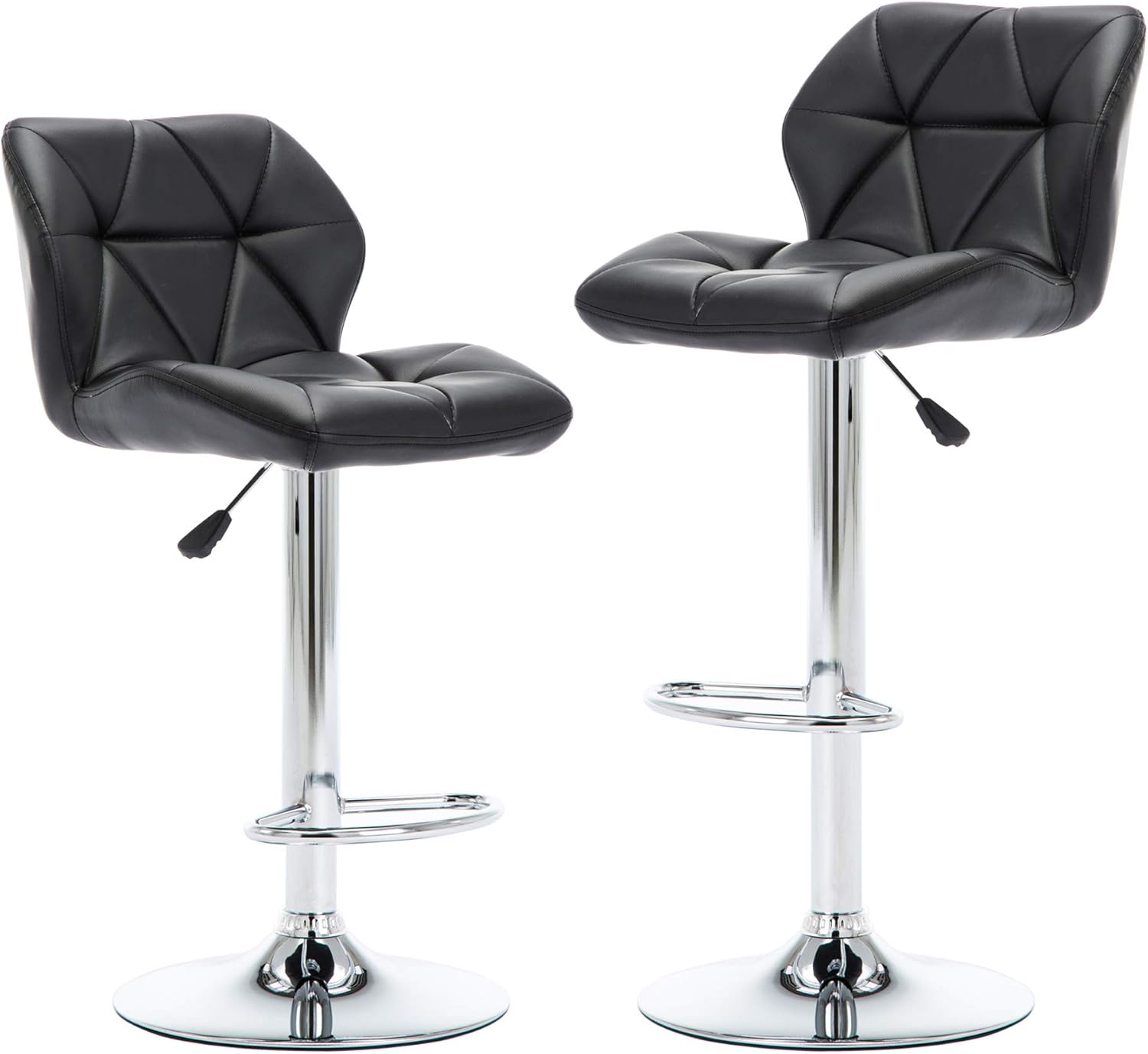 NOBPEINT Shell Back Adjustable Swivel Bar Stools, Brown(Set of 2)