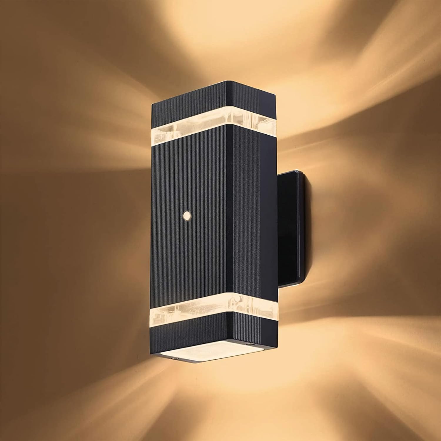 Dusk to Dawn Outdoor Wall Light, Photocell Sensor Up and Down Porch Sconce Light, Modern Exterior Wall Sconce Porch Light Fixture, Body in Aluminum Outdoor Wall Sconce, 4000K Outdoor Wall Lamp, 2-Pack