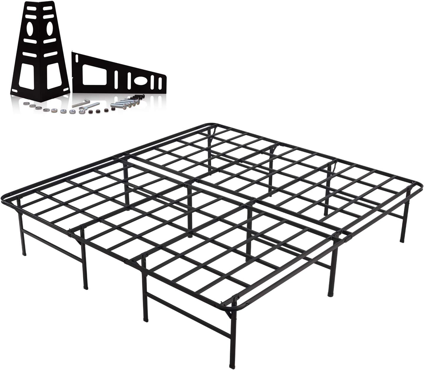 Homdock 15 Inch Metal Platform Bed Frame, Heavy Duty Sturdy Mattress Foundation/No Box Spring Needed/Noise Free/Easy Install/Black Finished,King