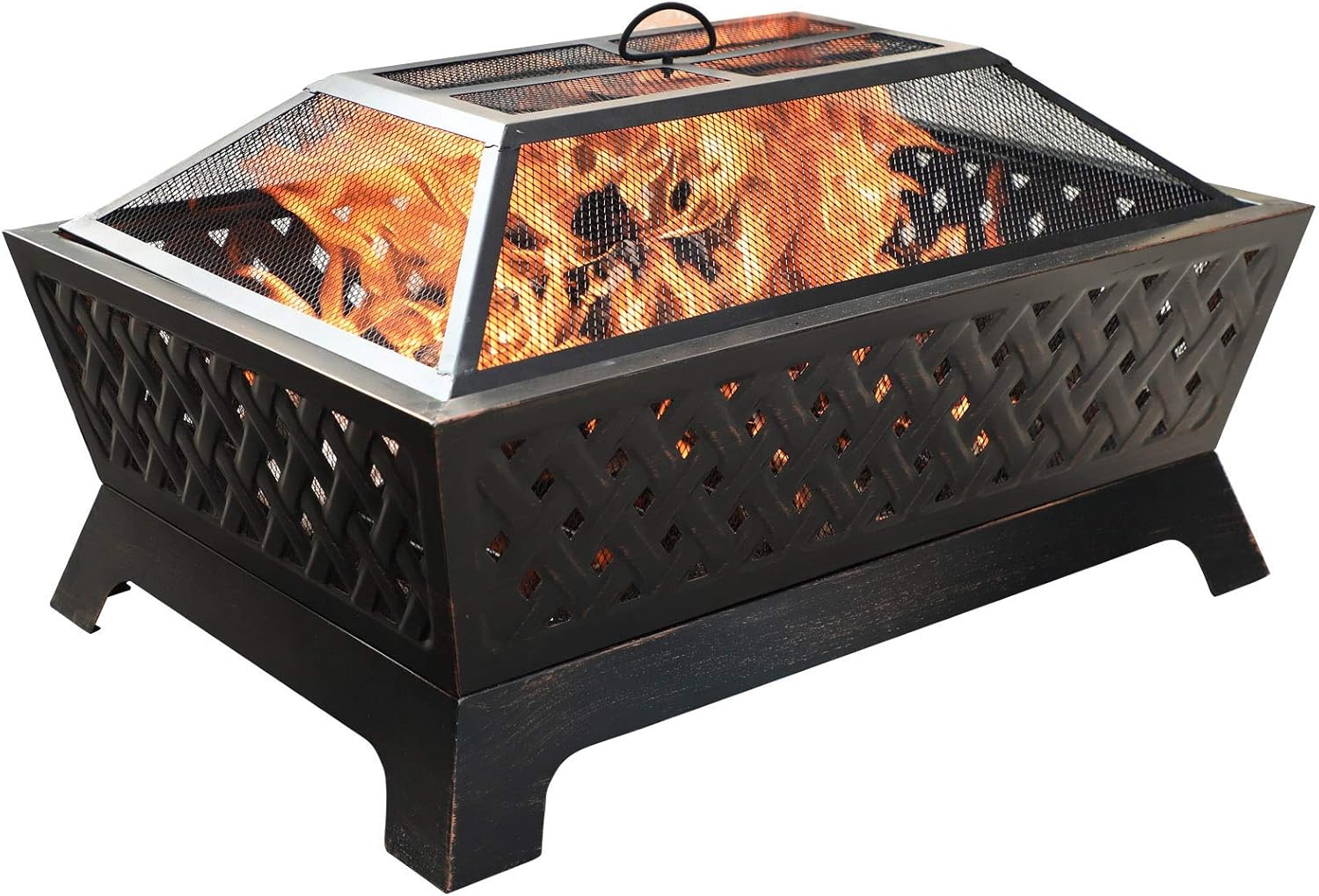 Sophia & William Outdoor Wood Burning Fire Pit Rectangle 33.9