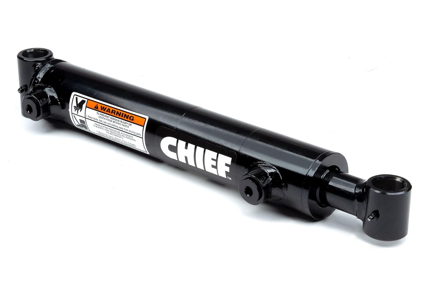 Chief WT Welded Cross Tube Cylinder - 2.5 Bore x 8 Stroke Double Acting Hydraulic Cylinder - 3000 PSI - 1.5&rdquo; Rod Diameter - 1&rdquo; Pin, SAE #8 Port - Extended Length 24&rdquo; - Universal Hydraulic Cylinder