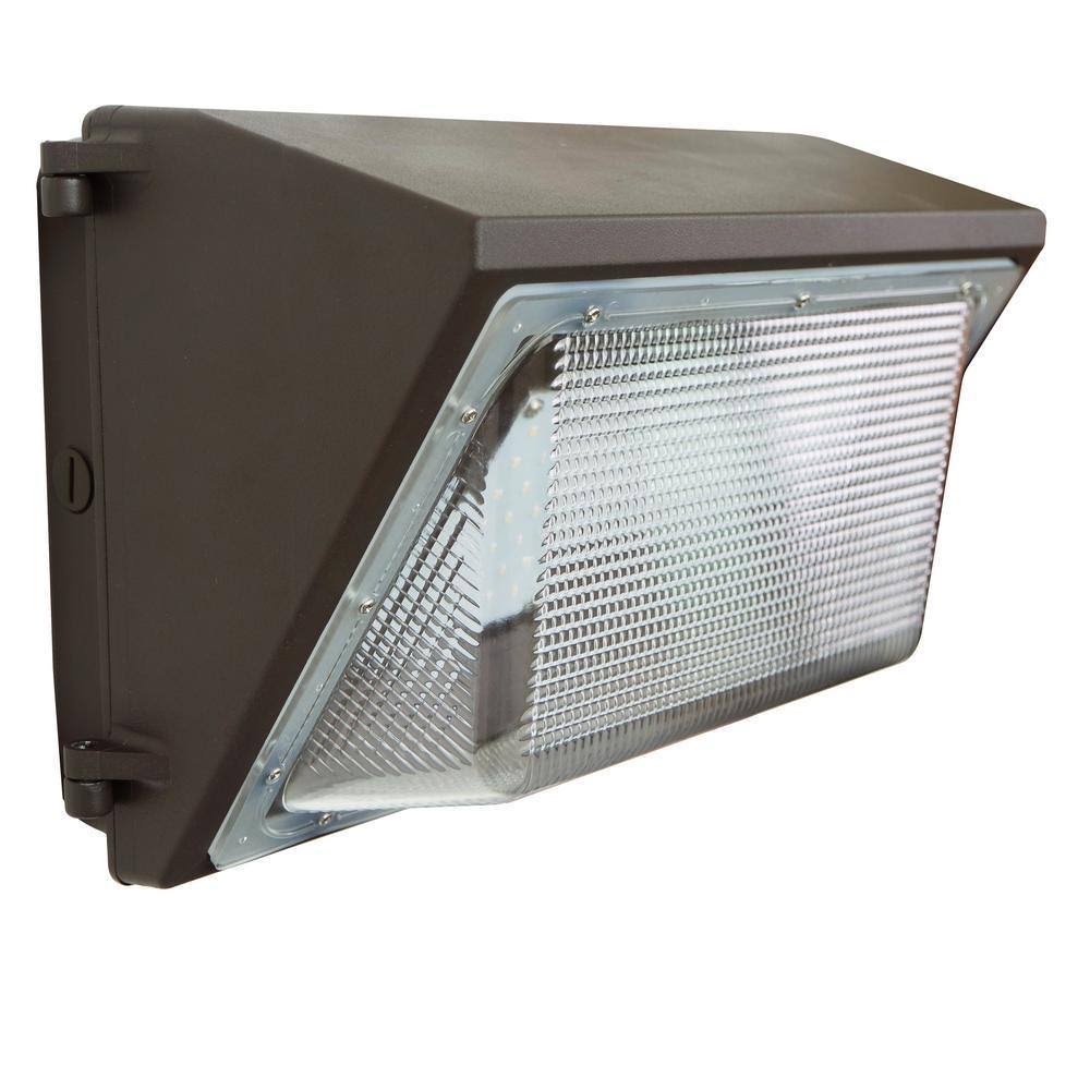 Ju0026H LED 100-Watt Integrated LED Bronze Outdoor Industrial-Grade Wall Pack Light