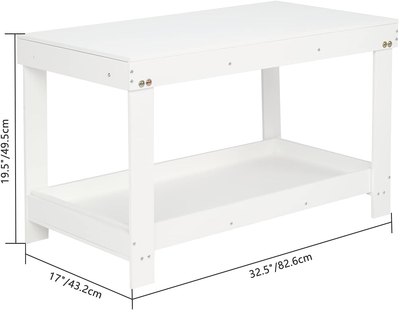 OOTDxvv Kids Activity Table,2-in-1 Kids Multi Activity Table,82.643.249.5cm MDF with Green Building Plank Children's Table White