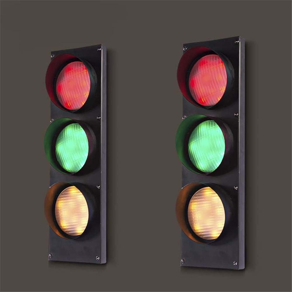 NIUYAO Remote Control Traffic Light Wall Light Retro Industrial Wall Lamp with Remote Control 3 Light 19'' H 5W Energy-Saving LED Wall Lamp in Black Finish Bulb Included (3 Light 19'' H) 424383