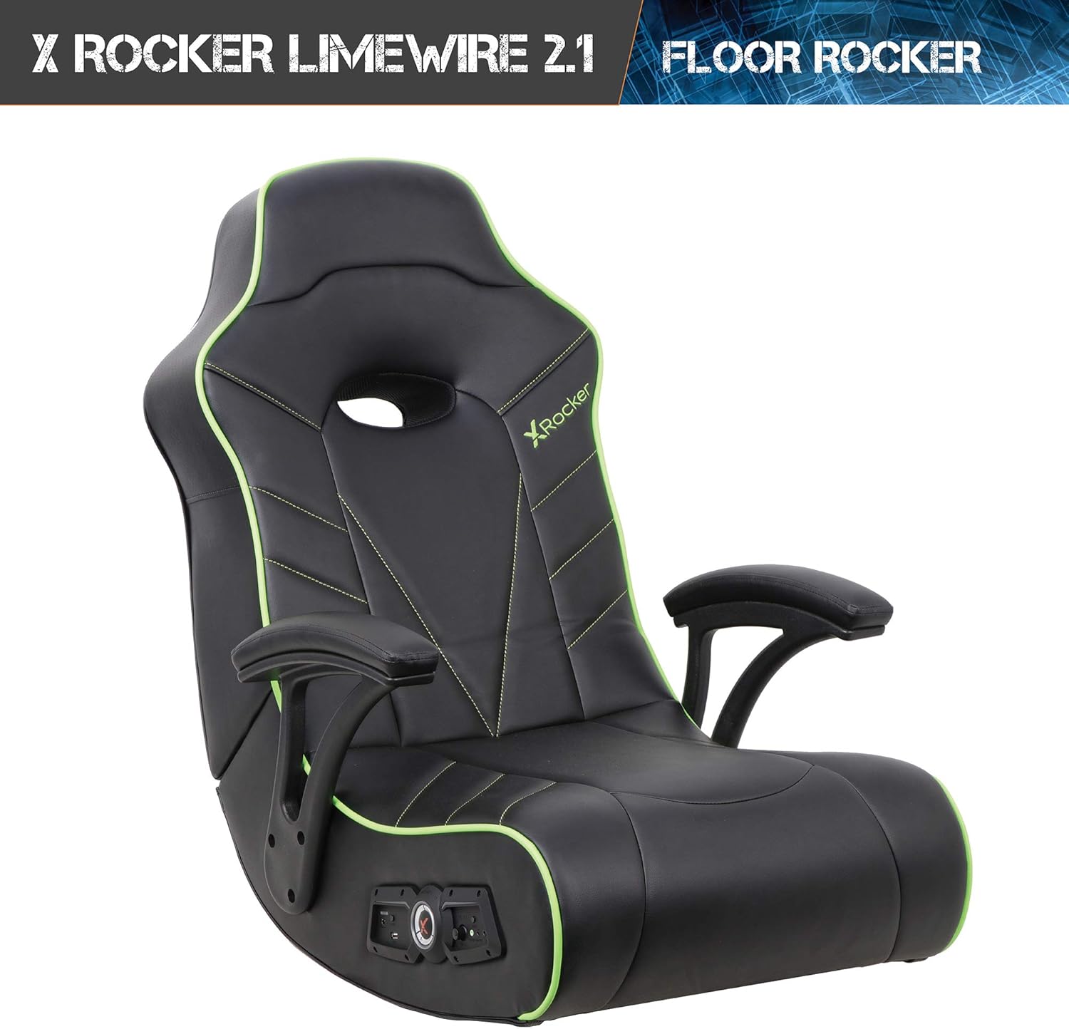 X Rocker Limewire 2.1 BT Floor Rocker Gaming Chair, 36.2