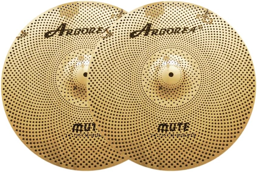 Arborea Mute Cymbal Set Low Volume Cymbal Pack Bright Golden Cymbal set 14'hi-hat+16