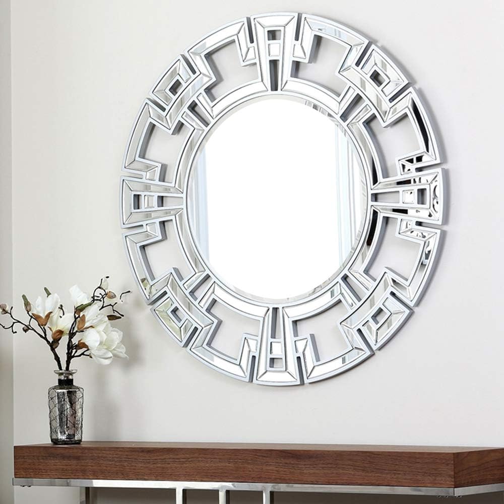 Chende Large Decorative Mirror, 32'' Round Wall Mirror for Decor with Beveled Edge, Modern Accent Mirror for Living Room, Foyer, Bedroom