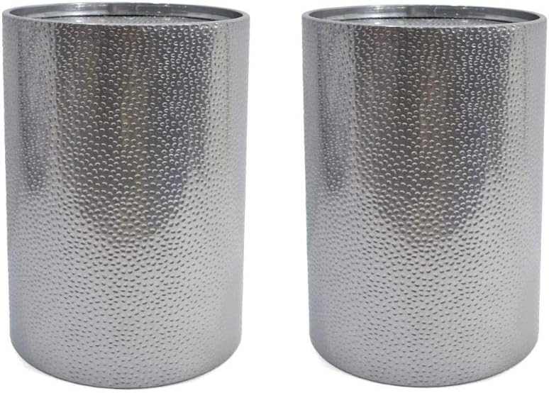 Christopher Knight Home Kaylee Modern Round Hammered Iron Accent Table (2 Pack) -Silver