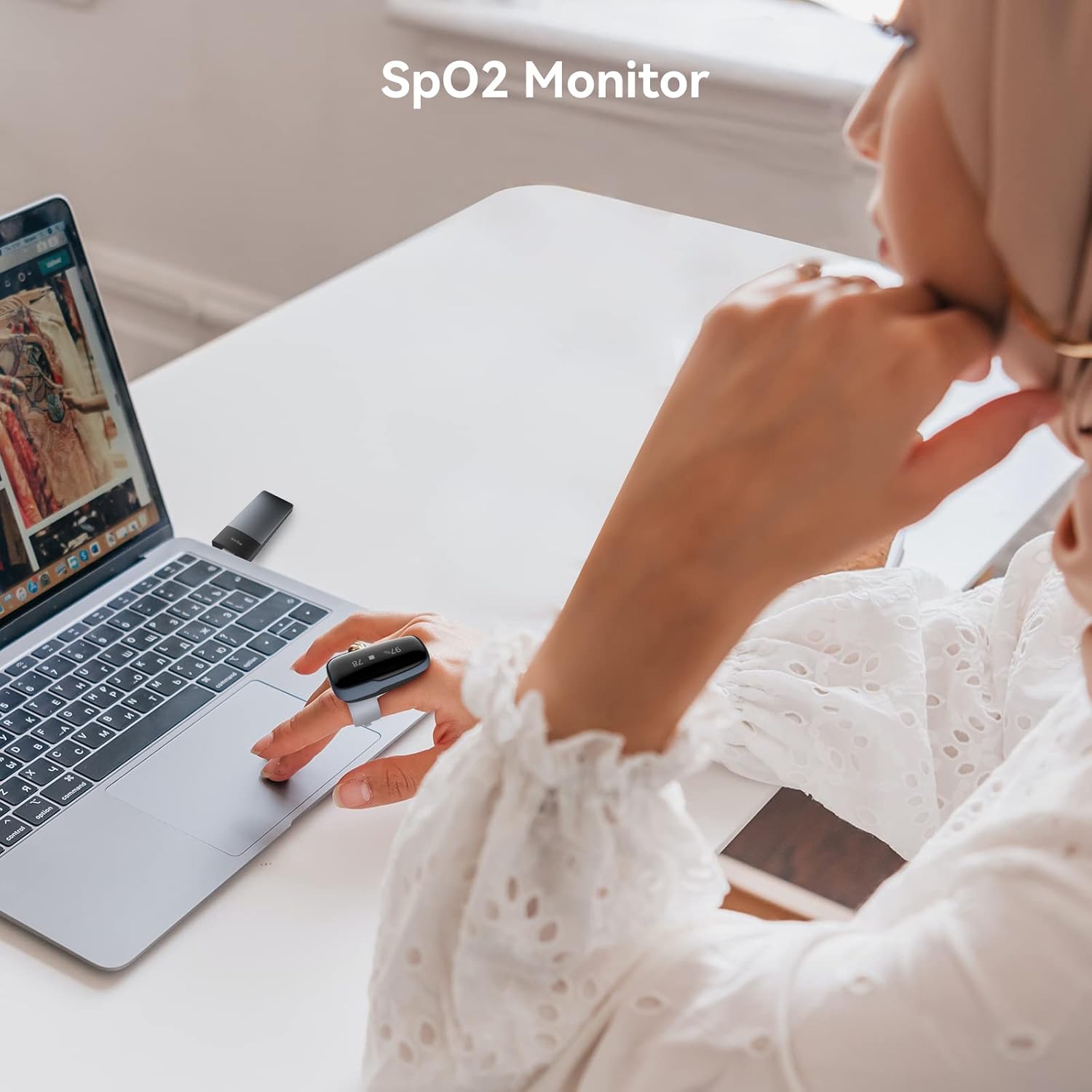 Wellue Oxylink Remote Pulse Oximeter, Rechargeable Blood Oxygen Monitor, Wi-Fi Remote Tracking Real-Time HR & SpO2 with Bluetooth App