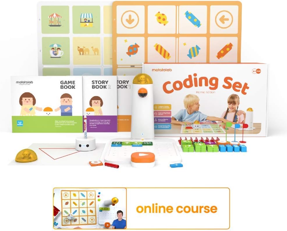 Matatalab Home Edition STEM Robot Activity Toys, Coding Robot for Kids, No APP Needed, Early Programming, Ages 4-9+ Learn to Code