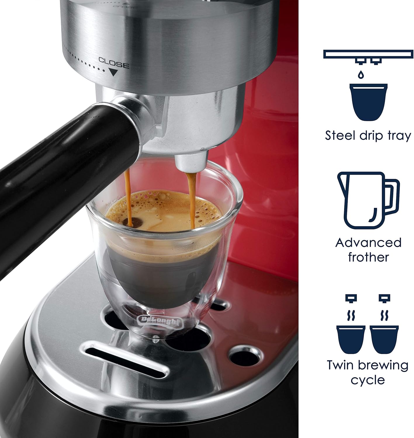 De'Longhi Dedica 5-Bar Pump Espresso Machine, Black
