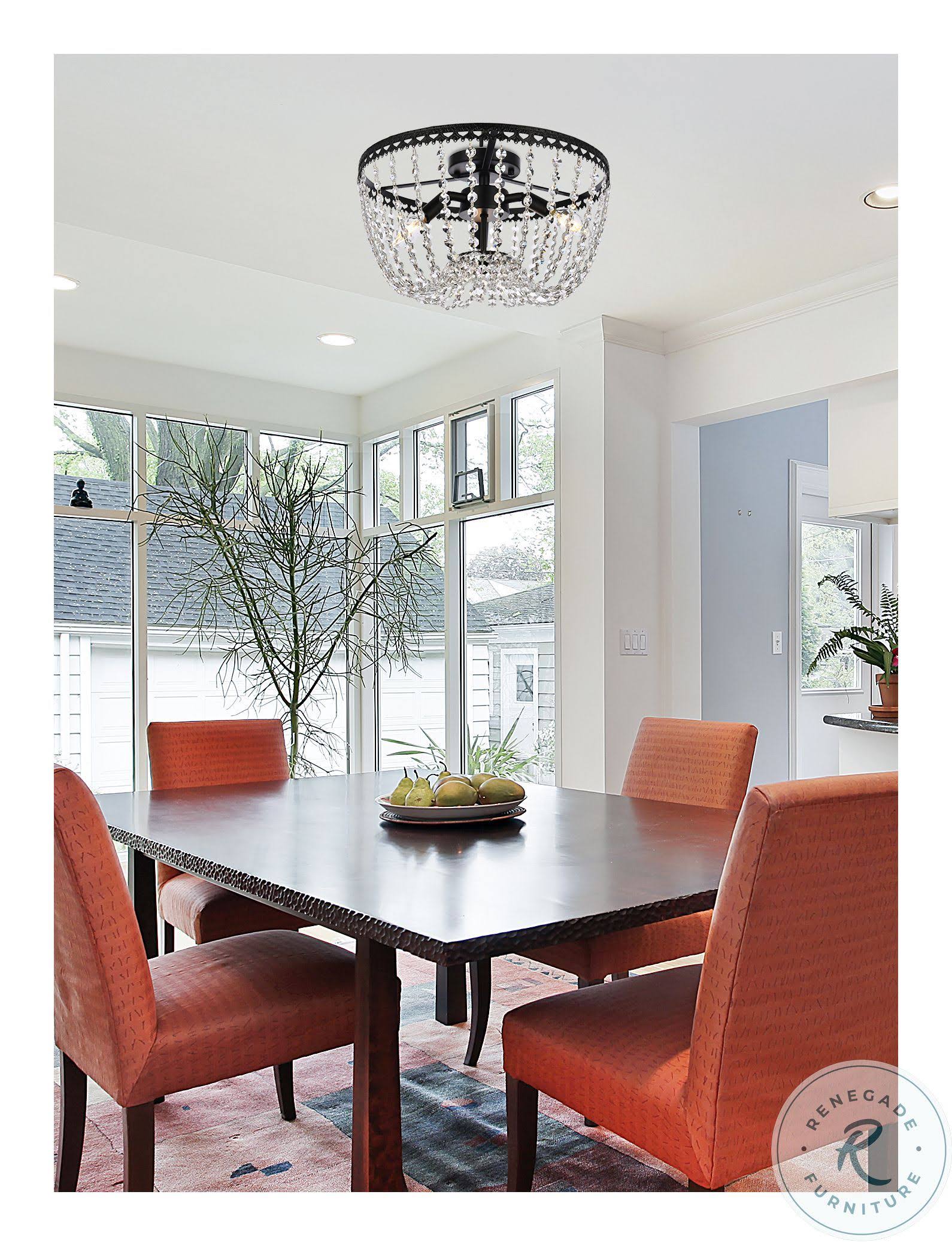 Elegant Lighting 1112F16BK Kylie 16 inch Flush Mount in Black