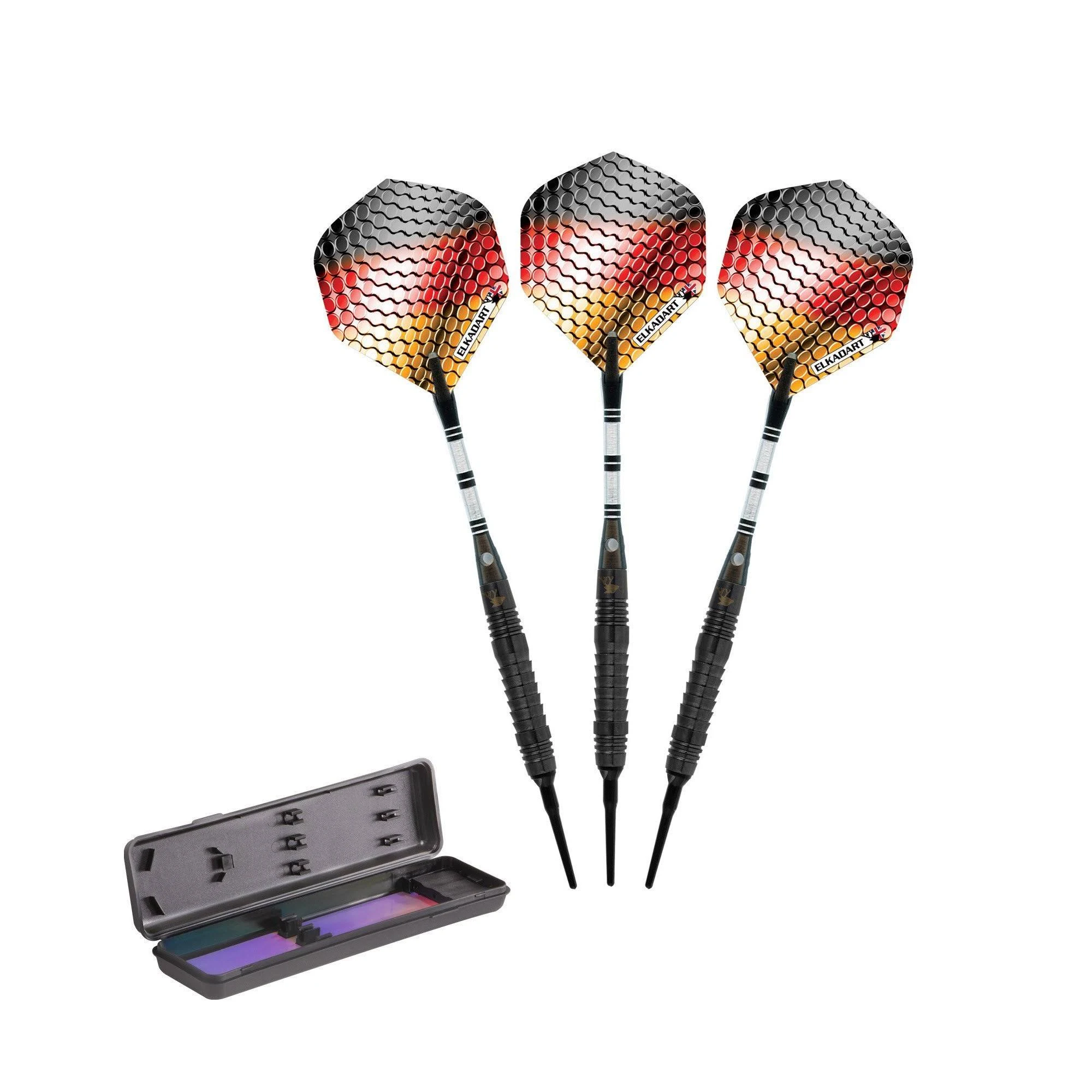 Elkadart Titanium 90% Tungsten Soft Tip Darts Black Titanium Coating 18 Grammes