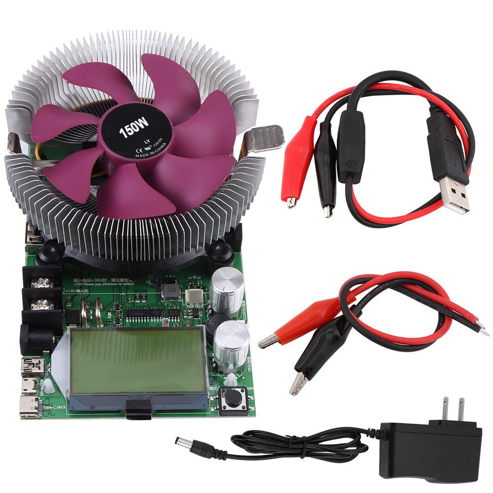 USB Adjustable Battery Capacity, 150W 200V 20A USB Adjustable Constant Current Electronic Load Battery Capacity Tester Module Power Meter