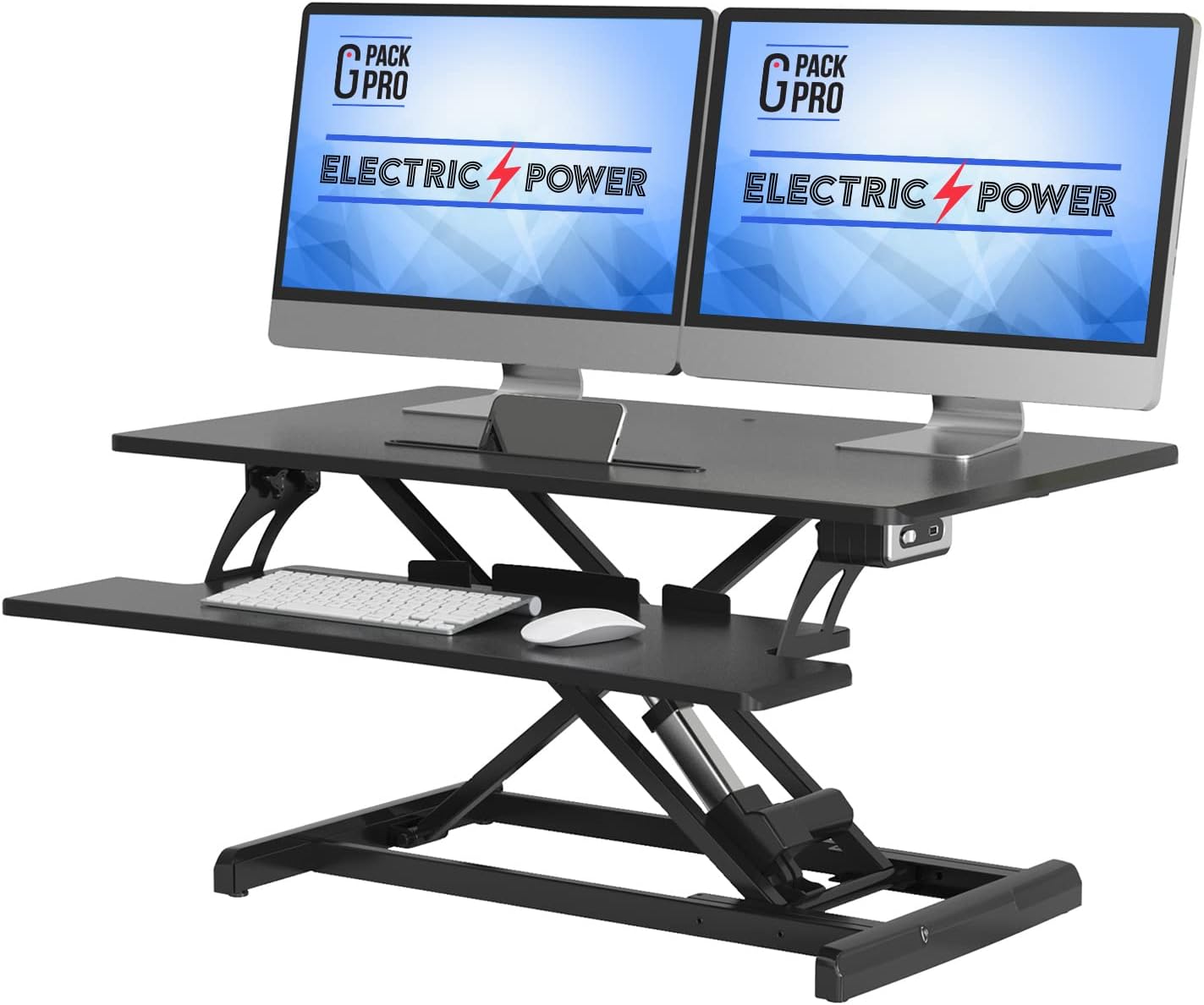 G-Pack Pro Electric Standing Desk with Dual Computer Monitor Support Workstation (37