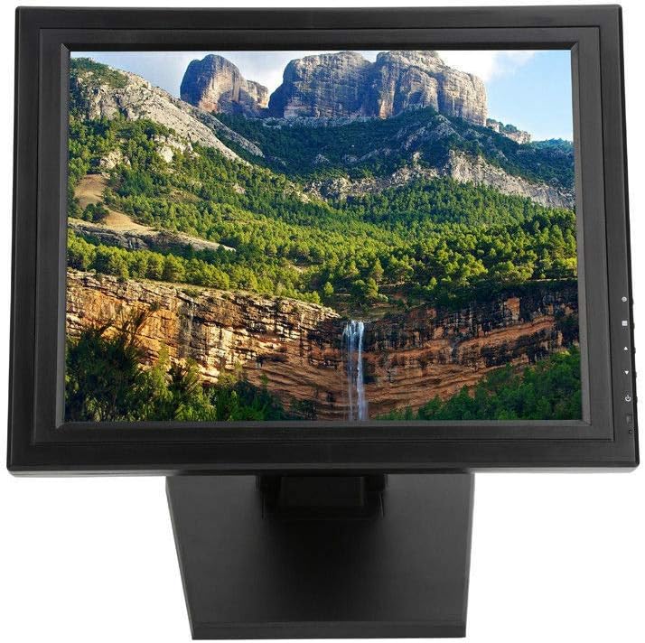 17 Inch Order Screen Touch Screen POS LCD Display USB VGA LED TouchScreen Monitor for Retail Kiosk Restaurant Bar (Black)