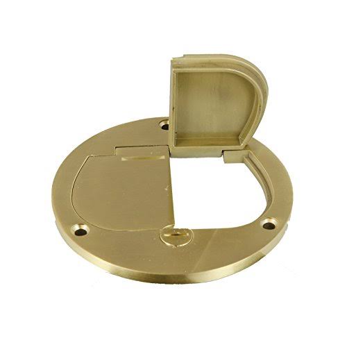 Enerlites 975503-c Floor Box Cover FLANGE, 20A Duplex Tamper / Weather Resistant Receptacle - Brass