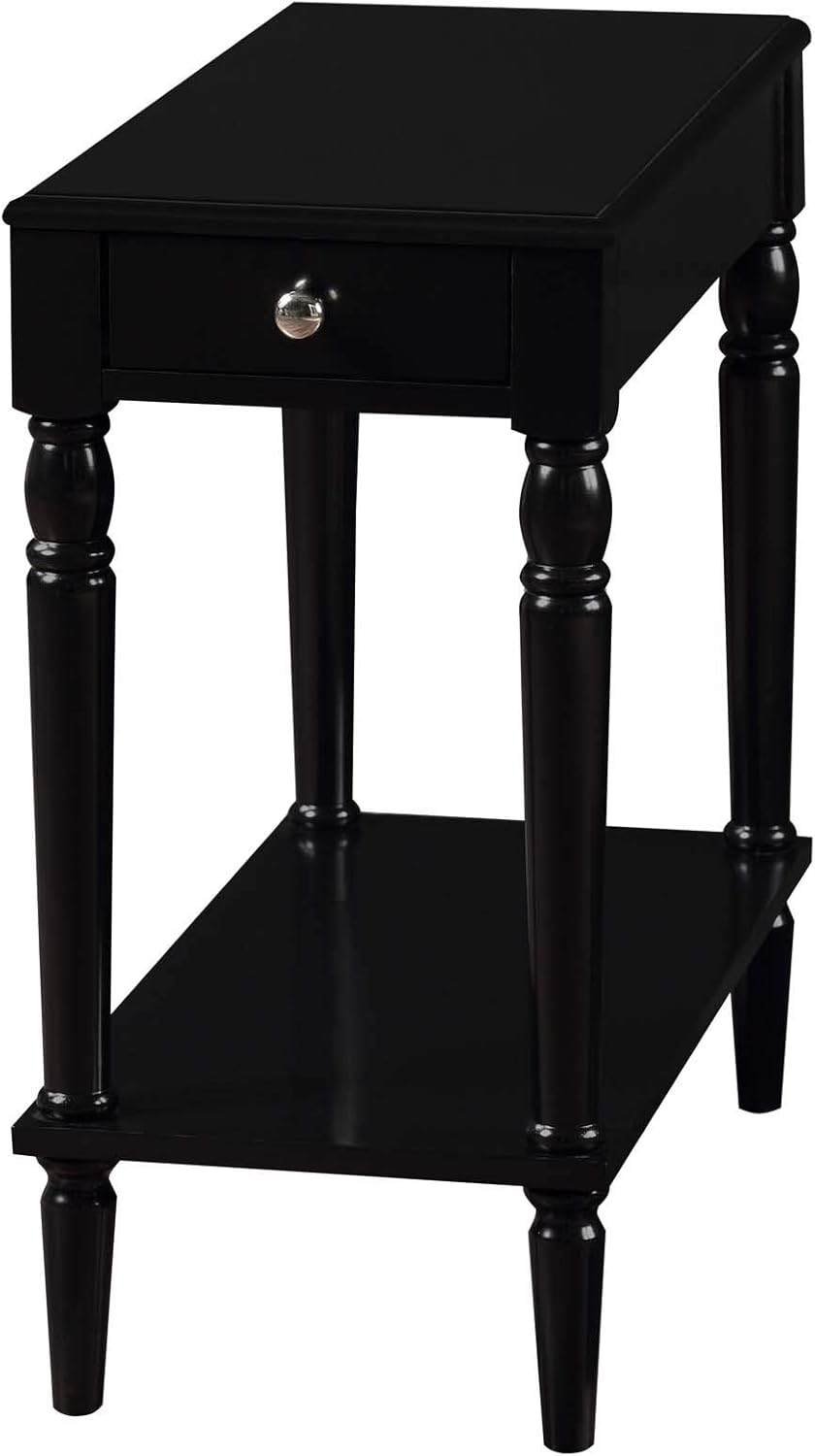 Convenience Concepts French Country No Tools Chairside Table, Black