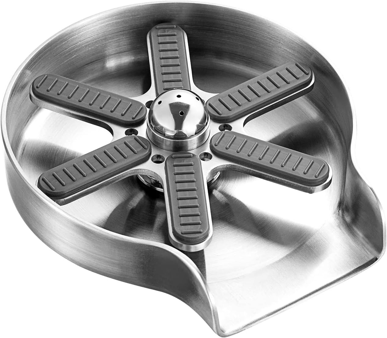 Haitis Faucet Glass Rinser for Kitchen Sinks,Metal Kitchen Sink Glass Rinser,Bottle Washer,Kitchen Sink Accessories,Stainless Steel,Brush Nickel