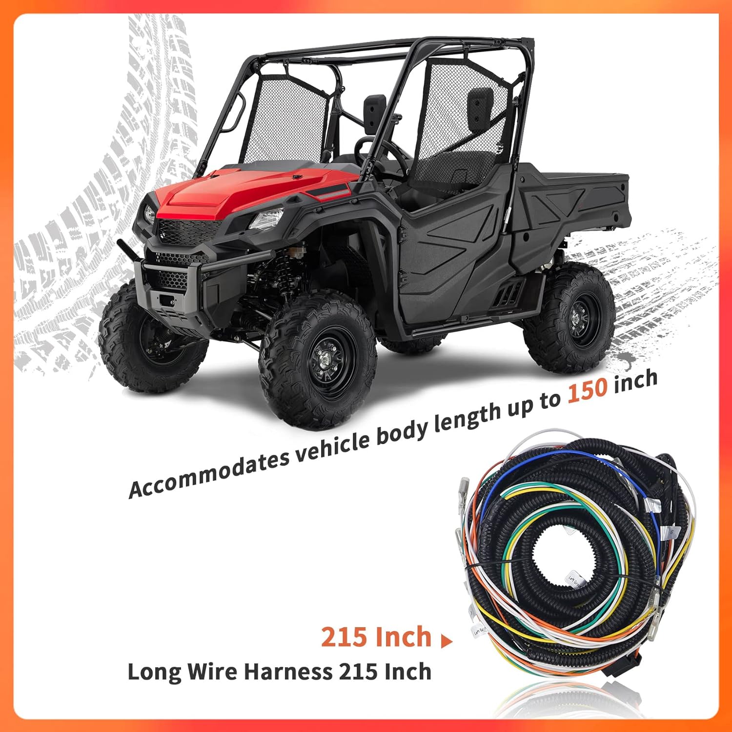 ATV/UTV Turn Signal Kit - With Toggle Switch & Horn Kit and Amber Turns Signal Light (4Pcs), LED Essential Blinker Kit Apply Road Safety Act, Fit for Pioneer, Can-Am, RZR, Kawasaki