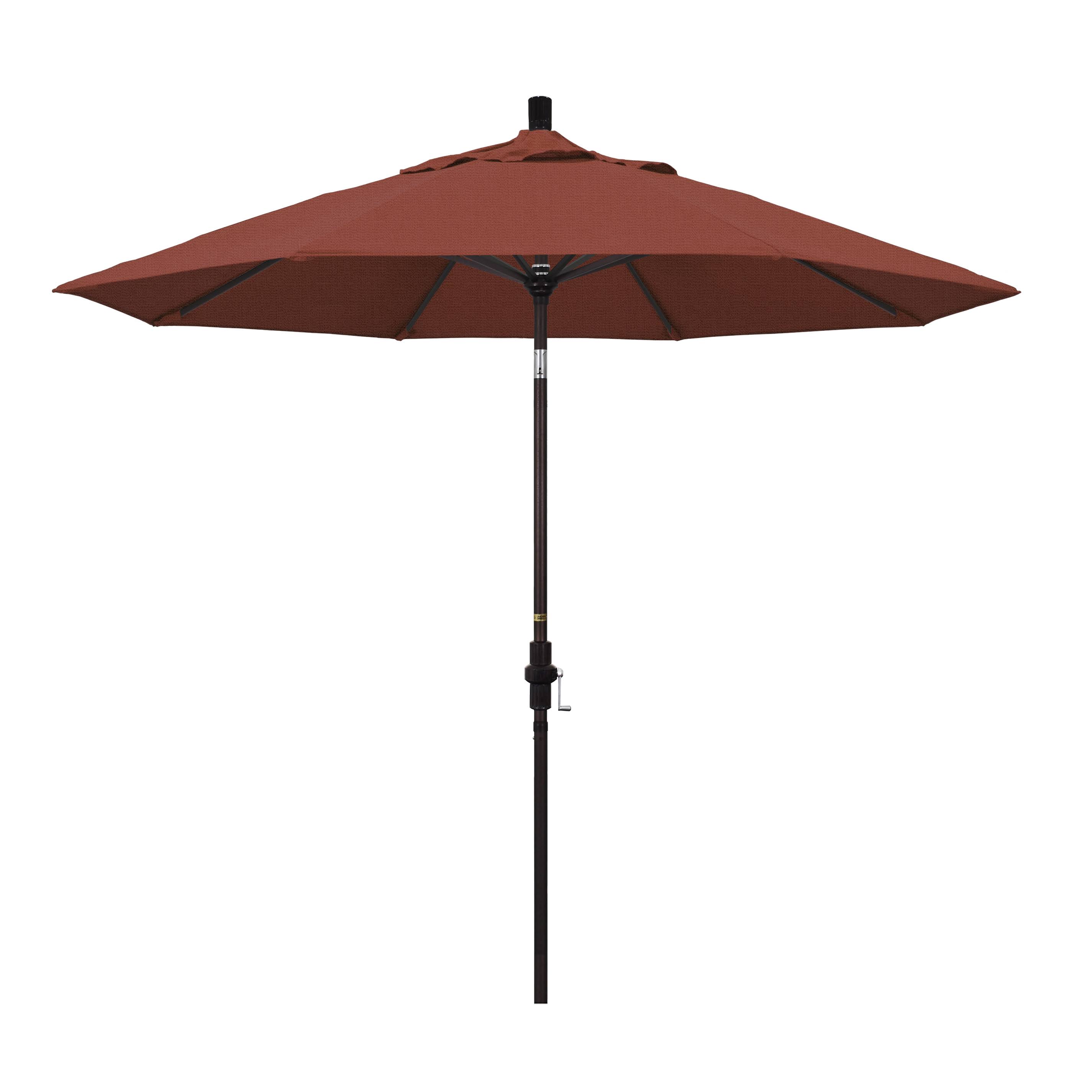 California Umbrella 9& Aluminum Market Umbrella Collar Tilt - Bronze/Olefin/Terracotta