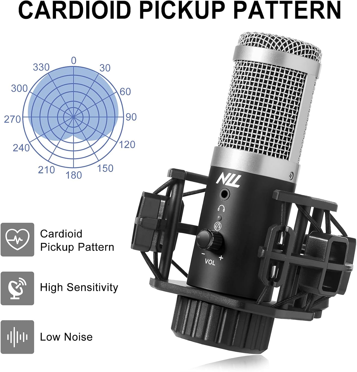 Computer Microphone for Recording, NLL Studio Microphone for PC with Boom Arm, Pop Filter and Tripod Stand for Streaming, Gaming, Podcasting, YouTube, NK-002 Pack of 2